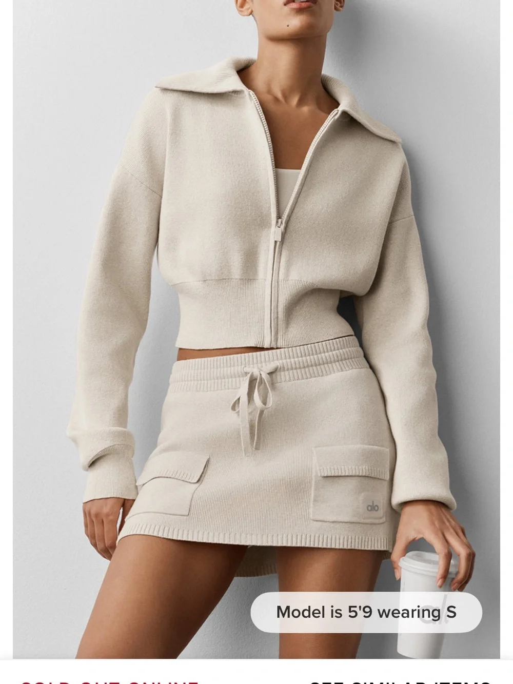 ALO Yoga Knit Drawstring Pocket Mini Skirt